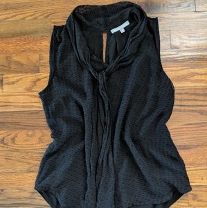 Black tie neck tank